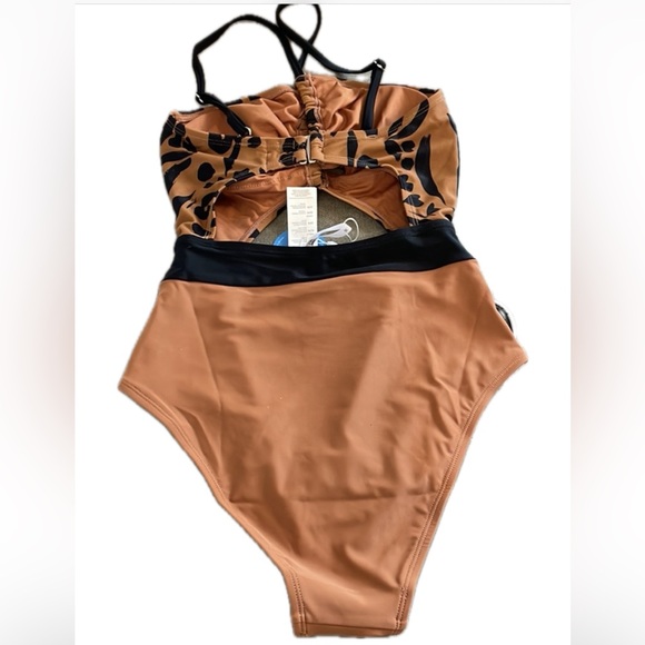 CUPSHE New one piece  Black & Brown  Swimsuit. - Picture 2 of 8